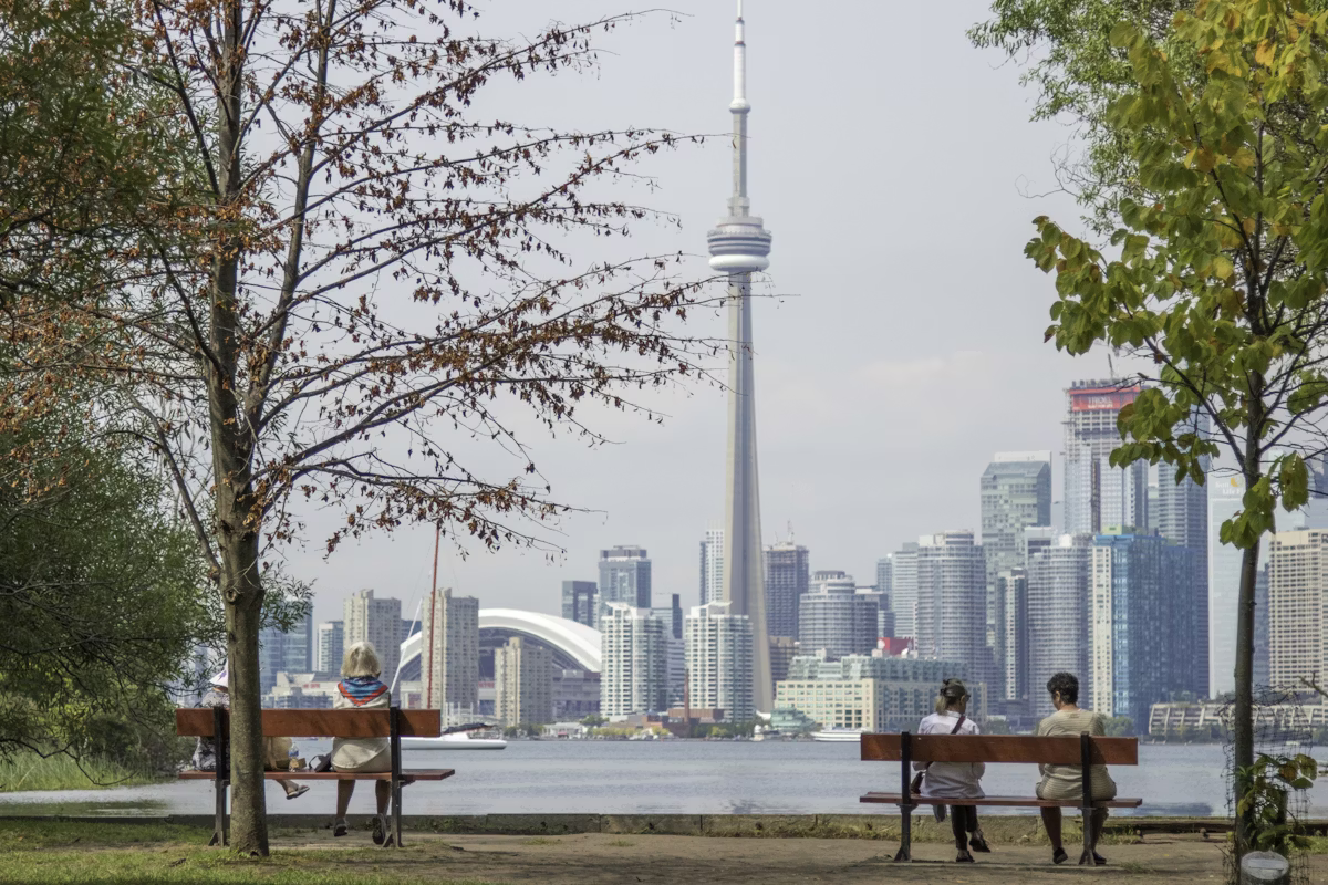 Toronto Ontario skyline viewed from the waterfront
